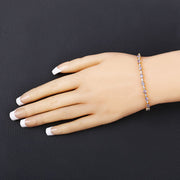 Bids.com 1.56 Carat Genuine Tanzanite and White Diamond .925 Sterling Silver Bracelet Bracelets Dark Slate Gray size 10.00