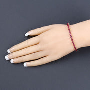 Bids.com 9.18 Carat Genuine Ruby 10K Yellow Gold Bracelet Bracelets Dim Gray size 7.00