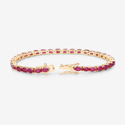 Bids.com 9.18 Carat Genuine Ruby 10K Yellow Gold Bracelet Bracelets White Smoke size 7.00