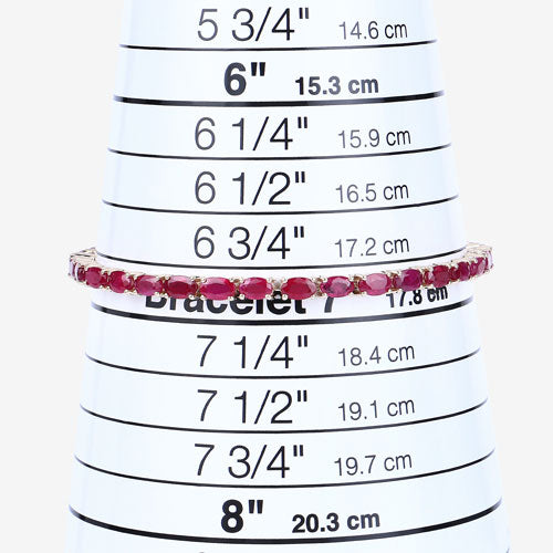 Bids.com 9.18 Carat Genuine Ruby 10K Yellow Gold Bracelet Bracelets White Smoke size 7.00