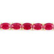 Bids.com 9.18 Carat Genuine Ruby 10K Yellow Gold Bracelet Bracelets Firebrick size 7.00
