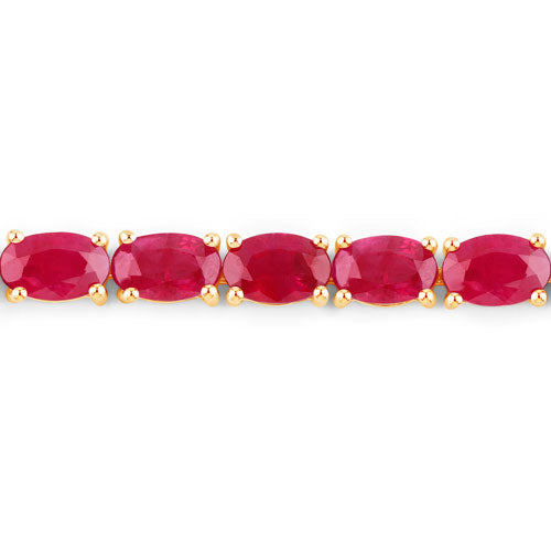 Bids.com 9.18 Carat Genuine Ruby 10K Yellow Gold Bracelet Bracelets Firebrick size 7.00