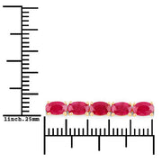 Bids.com 9.18 Carat Genuine Ruby 10K Yellow Gold Bracelet Bracelets White Smoke size 7.00