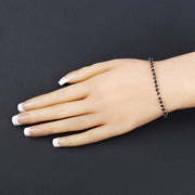 Bids.com 3.13 Carat Genuine Blue Sapphire 14K Yellow Gold Bracelet Bracelets Dark Slate Gray size 7.00