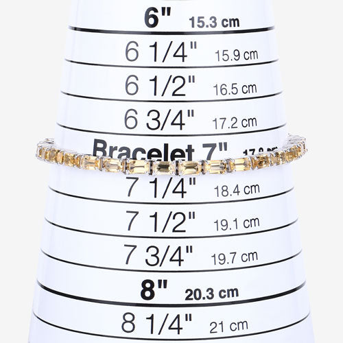 Bids.com 12.80 Carat Genuine Citrine .925 Sterling Silver Bracelet Bracelets White Smoke size 7.00