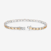Bids.com 12.80 Carat Genuine Citrine .925 Sterling Silver Bracelet Bracelets White Smoke size 7.00