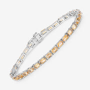 Bids.com 12.80 Carat Genuine Citrine .925 Sterling Silver Bracelet Bracelets White Smoke size 7.00