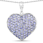 Bids.com 4.86 Carat Genuine Tanzanite .925 Sterling Silver Pendant Pendants White Smoke