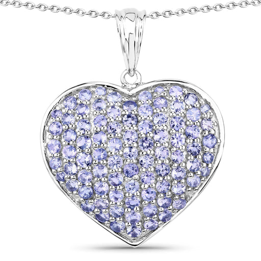 Bids.com 4.86 Carat Genuine Tanzanite .925 Sterling Silver Pendant Pendants White Smoke