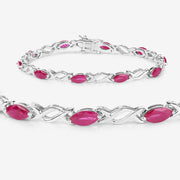 Bids.com 5.00 Carat Genuine Ruby 10K White Gold Bracelet Bracelets White Smoke size 7.00