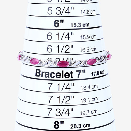 Bids.com 5.00 Carat Genuine Ruby 10K White Gold Bracelet Bracelets White Smoke size 7.00