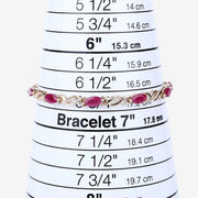 Bids.com 5.00 Carat Genuine Ruby 10K Yellow Gold Bracelet Bracelets White Smoke size 7.00