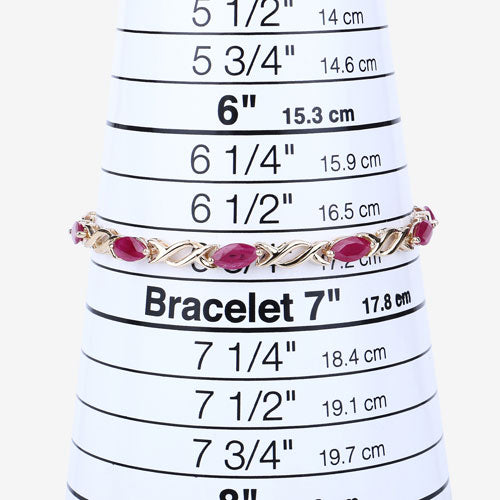 Bids.com 5.00 Carat Genuine Ruby 10K Yellow Gold Bracelet Bracelets White Smoke size 7.00