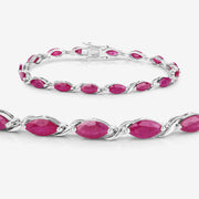 Bids.com 8.00 Carat Genuine Ruby 10K White Gold Bracelet Bracelets White Smoke size 7.00