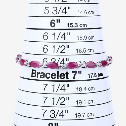 Bids.com 8.00 Carat Genuine Ruby 10K White Gold Bracelet Bracelets White Smoke size 7.00
