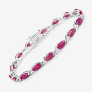 Bids.com 8.00 Carat Genuine Ruby 10K White Gold Bracelet Bracelets White Smoke size 7.00