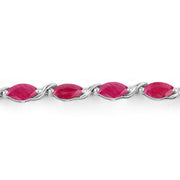 Bids.com 8.00 Carat Genuine Ruby 10K White Gold Bracelet Bracelets White Smoke size 7.00