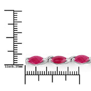 Bids.com 8.00 Carat Genuine Ruby 10K White Gold Bracelet Bracelets White Smoke size 7.00