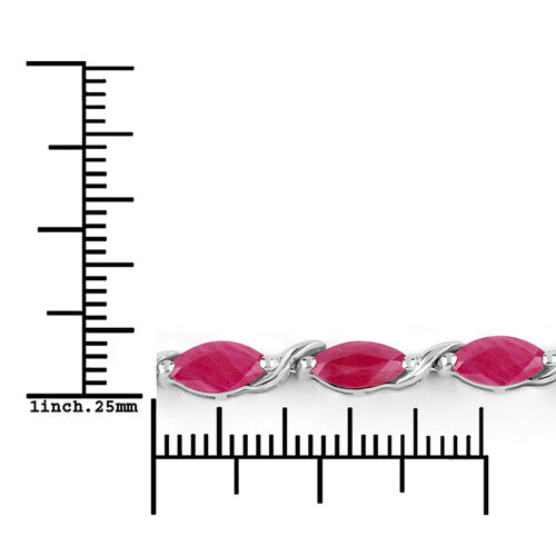 Bids.com 8.00 Carat Genuine Ruby 10K White Gold Bracelet Bracelets White Smoke size 7.00