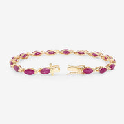 Bids.com 8.00 Carat Genuine Ruby 10K Yellow Gold Bracelet Bracelets White Smoke size 7.00