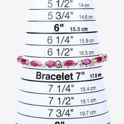 Bids.com 8.00 Carat Genuine Ruby 10K Yellow Gold Bracelet Bracelets White Smoke size 7.00