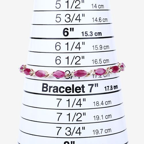 Bids.com 8.00 Carat Genuine Ruby 10K Yellow Gold Bracelet Bracelets White Smoke size 7.00