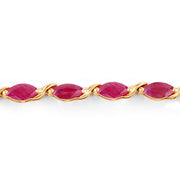 Bids.com 8.00 Carat Genuine Ruby 10K Yellow Gold Bracelet Bracelets White Smoke size 7.00