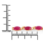 Bids.com 8.00 Carat Genuine Ruby 10K Yellow Gold Bracelet Bracelets White Smoke size 7.00