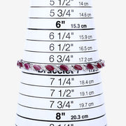 Bids.com 7.78 Carat Genuine Ruby and White Diamond 10K White Gold Bracelet Bracelets White Smoke size 7.00