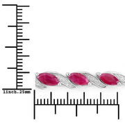 Bids.com 7.78 Carat Genuine Ruby and White Diamond 10K White Gold Bracelet Bracelets White Smoke size 7.00