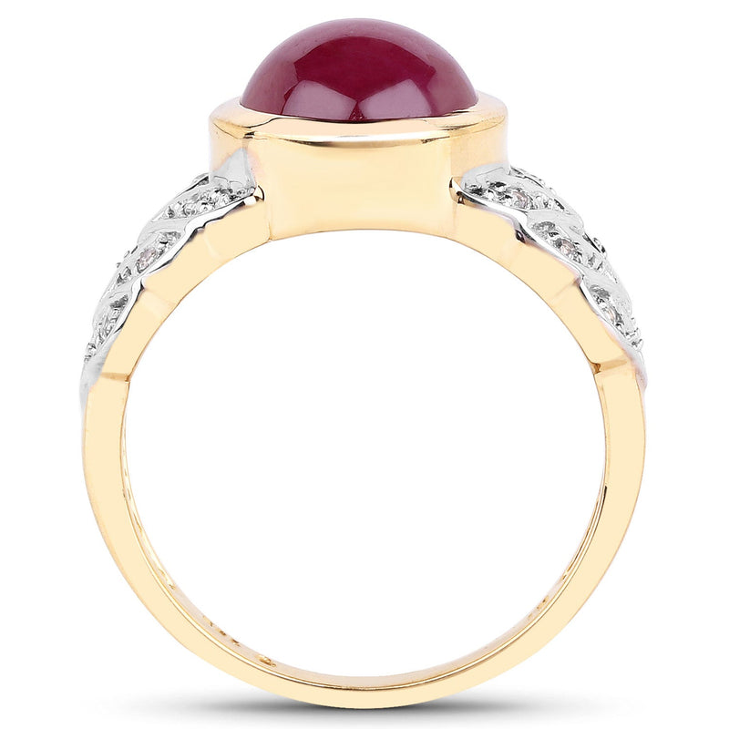 Bids.com 5.11 Carat Glass Filled Ruby and White Topaz .925 Sterling Silver Ring Rings White Smoke size 6.00,size 8.00,size 7.00,size 9.00,size 5.00
