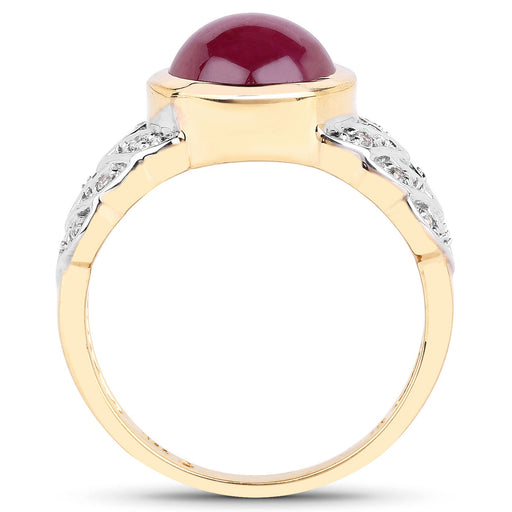 Bids.com 5.11 Carat Glass Filled Ruby and White Topaz .925 Sterling Silver Ring Rings White Smoke size 6.00,size 8.00,size 7.00,size 9.00,size 5.00