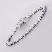 Bids.com 3.78 Carat Genuine Tanzanite .925 Sterling Silver Bracelet Bracelets Light Gray size 7.00