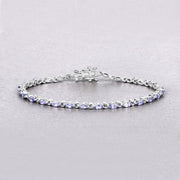 Bids.com 3.78 Carat Genuine Tanzanite .925 Sterling Silver Bracelet Bracelets Light Gray size 7.00