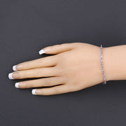 Bids.com 3.78 Carat Genuine Tanzanite .925 Sterling Silver Bracelet Bracelets Wheat size 7.00
