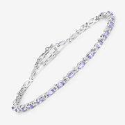 Bids.com 3.78 Carat Genuine Tanzanite .925 Sterling Silver Bracelet Bracelets White Smoke size 7.00