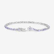 Bids.com 3.78 Carat Genuine Tanzanite .925 Sterling Silver Bracelet Bracelets White Smoke size 7.00