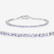 Bids.com 3.78 Carat Genuine Tanzanite .925 Sterling Silver Bracelet Bracelets White Smoke size 7.00