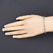 Bids.com 3.24 Carat Genuine Zambian Emerald .925 Sterling Silver Bracelet Bracelets Bisque size 7.00
