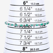 Bids.com 3.24 Carat Genuine Zambian Emerald .925 Sterling Silver Bracelet Bracelets White Smoke size 7.00