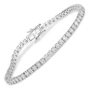 Bids.com 5.10 Carat Lab Grown Diamond 14K White Gold Bracelet Bracelets White Smoke size 7.00