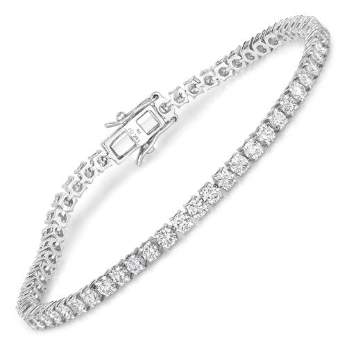 Bids.com 5.10 Carat Lab Grown Diamond 14K White Gold Bracelet Bracelets White Smoke size 7.00