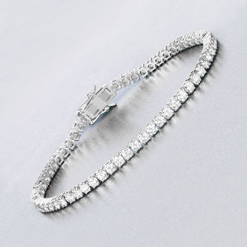 Bids.com 5.10 Carat Lab Grown Diamond 14K White Gold Bracelet Bracelets Light Gray size 7.00