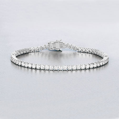 Bids.com 5.10 Carat Lab Grown Diamond 14K White Gold Bracelet Bracelets Light Gray size 7.00