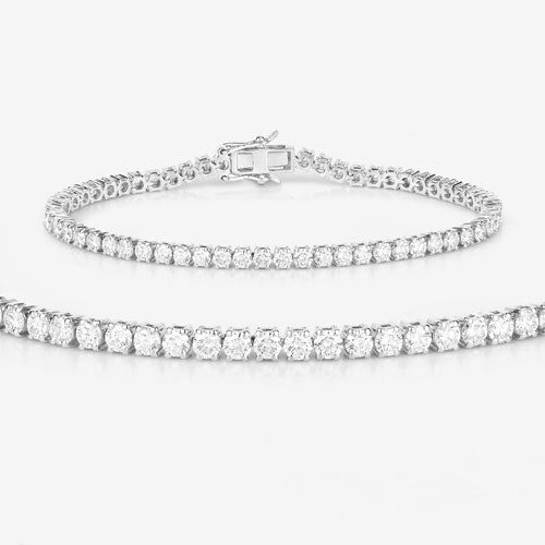Bids.com 5.10 Carat Lab Grown Diamond 14K White Gold Bracelet Bracelets White Smoke size 7.00