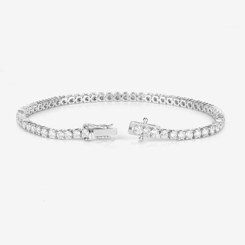 Bids.com 5.10 Carat Lab Grown Diamond 14K White Gold Bracelet Bracelets White Smoke size 7.00