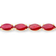 Bids.com 9.50 Carat Genuine Ruby 14K Yellow Gold Bracelet Bracelets Misty Rose size 7.00