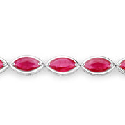 Bids.com 9.00 Carat Genuine Ruby 14K White Gold Bracelet Bracelets White Smoke size 7.00