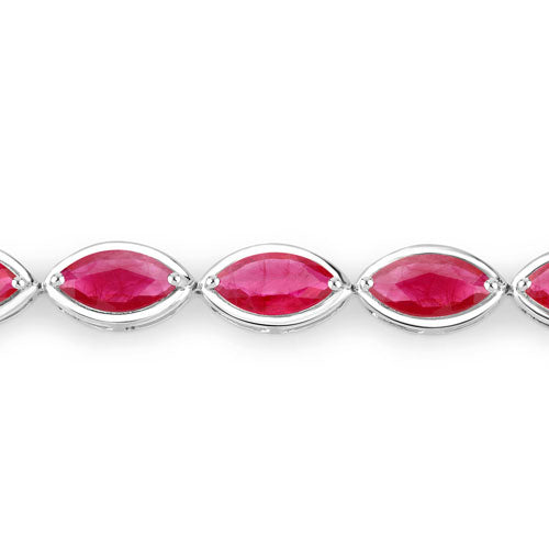 Bids.com 9.00 Carat Genuine Ruby 14K White Gold Bracelet Bracelets White Smoke size 7.00