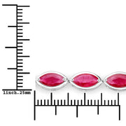 Bids.com 9.00 Carat Genuine Ruby 14K White Gold Bracelet Bracelets White Smoke size 7.00